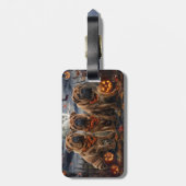 Étiquette À Bagage Shar Pei Halloween Éffrayant (Dos Vertical)