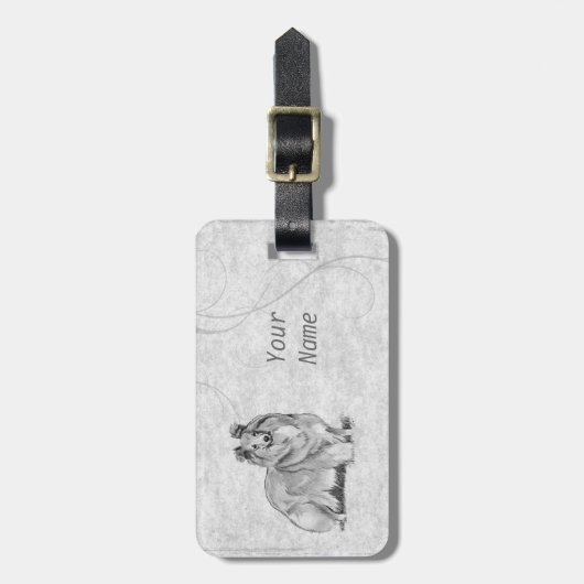 Étiquette À Bagage Sheltie (Devant Vertical)