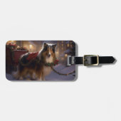 Étiquette À Bagage Sheltie Saison des Fêtes de Noël (Devant horizontal)
