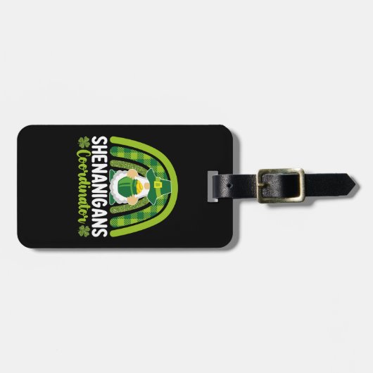 Étiquette À Bagage Shenanigans coordinateur Gnomes Saint Patrick's Da (Devant horizontal)