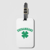 Étiquette À Bagage Shenanigans Shamrock Saint-Patrick Rétro (Devant Vertical)