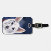 ÉTIQUETTE À BAGAGE SHEPHERD ALLEMAND BLANC (Devant horizontal)