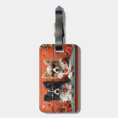 Étiquette À Bagage Shetland Sheepdog avec le coeur Roses Saint-Valent (Dos Vertical)