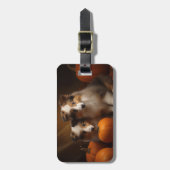 Étiquette À Bagage Shetland Sheepdog Chiot Chiot Automne Citrouille d (Devant Vertical)