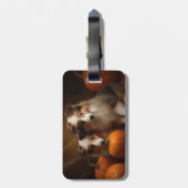 Étiquette À Bagage Shetland Sheepdog Chiot Chiot Automne Citrouille d (Dos Vertical)