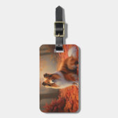 Étiquette À Bagage Shetland Sheepdog en automne Feuilles automne Insp (Devant Vertical)