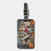 Étiquette À Bagage Shetland Sheepdog Halloween Éffrayant (Devant Vertical)