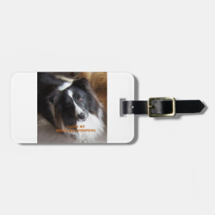 Étiquette À Bagage shetland sheepdog noir et blanc amour w pic