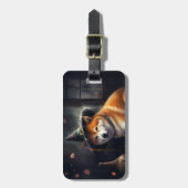 Étiquette À Bagage Shiba Inu Citrouilles Halloween effrayant (Devant Vertical)