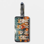 Étiquette À Bagage Shiba Inu Halloween Éffrayant (Dos Vertical)