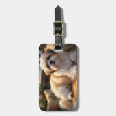 Étiquette À Bagage Shih Tzu avec les lumières de Noël (Devant Vertical)