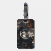 Étiquette À Bagage Shih Tzu Citrouilles Halloween effrayant (Dos Vertical)