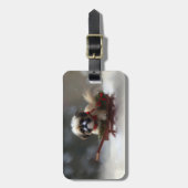 Étiquette À Bagage Shih Tzu hiver neige de Noël (Devant Vertical)