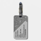 ÉTIQUETTE À BAGAGE SHINGLE SHELL SHELL GRAY BEACH MONOGRAM TEXTE PERS (Dos Vertical)