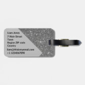 ÉTIQUETTE À BAGAGE SHINGLE SHELL SHELL GRAY BEACH MONOGRAM TEXTE PERS (Dos horizontal)