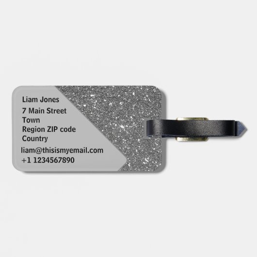 ÉTIQUETTE À BAGAGE SHINGLE SHELL SHELL GRAY BEACH MONOGRAM TEXTE PERS (Dos horizontal)