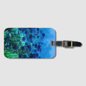 Étiquette À Bagage Shoal of Blue Discus Fish Underwater Photo (Devant Horizontal)