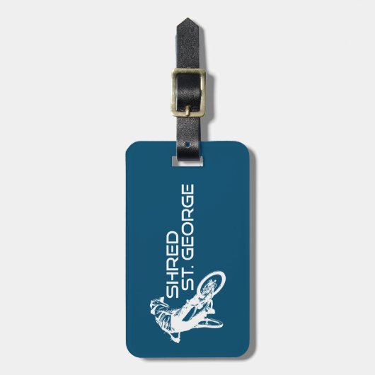 Étiquette À Bagage Shred St. George Utah Mountain VTT (Devant Vertical)