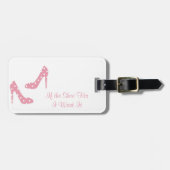 Étiquette À Bagage Si la chaussure adapte le rose (Devant horizontal)