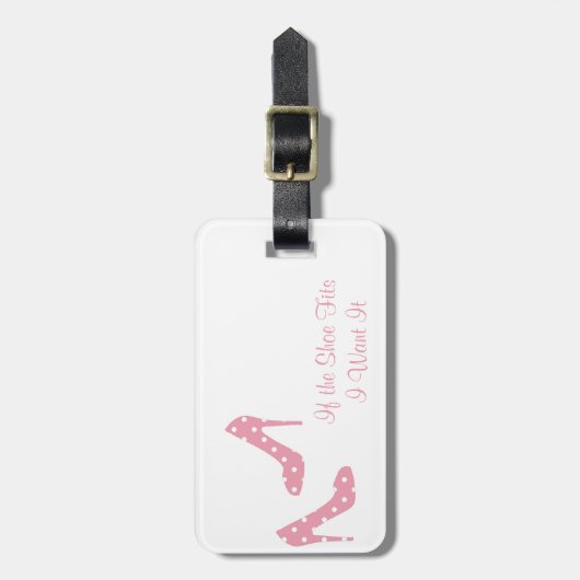 Étiquette À Bagage Si la chaussure adapte le rose (Devant Vertical)