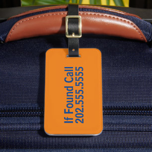 Étiquette À Bagage Si le numéro d'appel est trouvé Orange et Texte bl