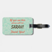 Étiquette À Bagage Si tu vois ça, crie mon nom (Dos horizontal)
