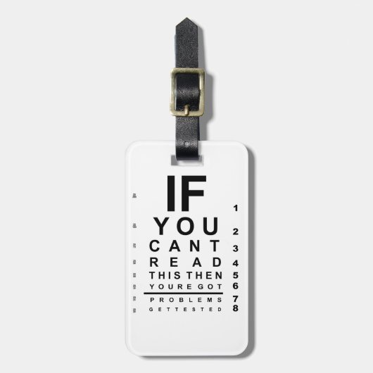 Étiquette À Bagage Si vous pouvez lire ce graphique de test oculaire (Devant Vertical)