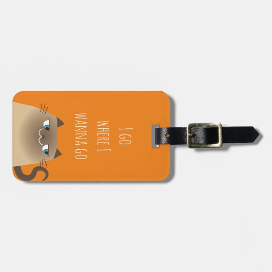 Étiquette À Bagage Siamese Chat Kawaii Funny (Devant horizontal)