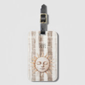 Étiquette À Bagage Sicily Cream Rustic Cream Sun Stripes (Devant Vertical)