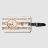 Étiquette À Bagage Sicily Cream Rustic Cream Sun Stripes (Devant Horizontal)