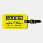 Étiquette À Bagage Signal de prudence Porter un appareil respiratoire (Devant horizontal)