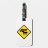 Étiquette À Bagage Signal d'hélicoptère de prudence (Dos Vertical)