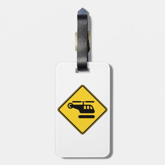 Étiquette À Bagage Signal d'hélicoptère de prudence (Dos Vertical)