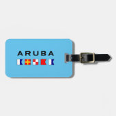 Étiquette À Bagage Signal Nautique Aruba drapeaux de couleur claire (Devant horizontal)