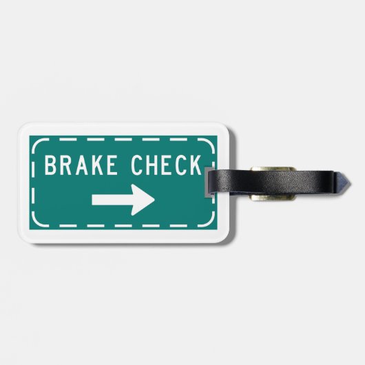 Étiquette À Bagage Signal routier de contrôle de freinage avec flèche (Dos horizontal)