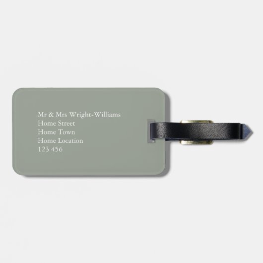 Étiquette À Bagage Signature Silver Sage Marié (Dos horizontal)