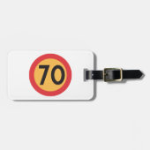 Étiquette À Bagage SIGNE DE LA ROUTE À 70 Vitesse Limite (Devant horizontal)