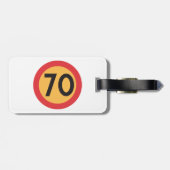 Étiquette À Bagage SIGNE DE LA ROUTE À 70 Vitesse Limite (Dos horizontal)