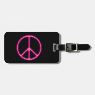 Étiquette À Bagage Signe de paix rose