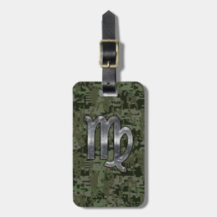 Étiquette À Bagage Signe du zodiaque Vierge sur fond camouflage numér