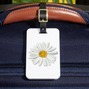 Étiquette À Bagage Signe Fleur de Marguerite Symbole de Paix Intérieu