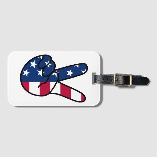 Étiquette À Bagage SIGNE USA Flag V (Devant Horizontal)
