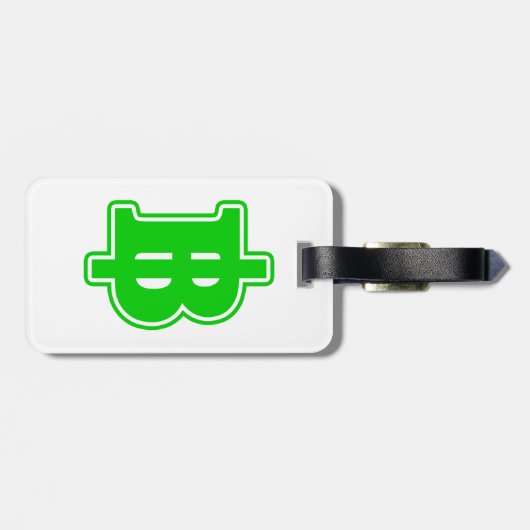 Étiquette À Bagage SIGNE VERT BAHT ฿ devises thaïlandaises ฿ (Dos horizontal)