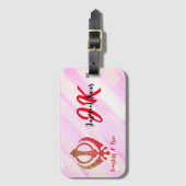 Étiquette À Bagage Sikh Khanda "Sans peur et libre" (Devant Vertical)