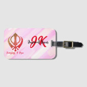 Étiquette À Bagage Sikh Khanda "Sans peur et libre" (Devant Horizontal)