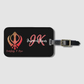 Étiquette À Bagage Sikh Khanda "Sans peur et libre" (Devant Horizontal)