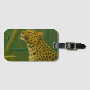 Étiquette À Bagage Silence éclairé - Leopard au repos dans la lumière