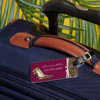 Étiquette À Bagage Silettos Jaguar à la mode Bagages personnalisés T