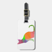 Étiquette À Bagage Silhouette de chat à faible densité (Devant Vertical)