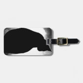 Étiquette À Bagage Silhouette de chat noir (Devant horizontal)